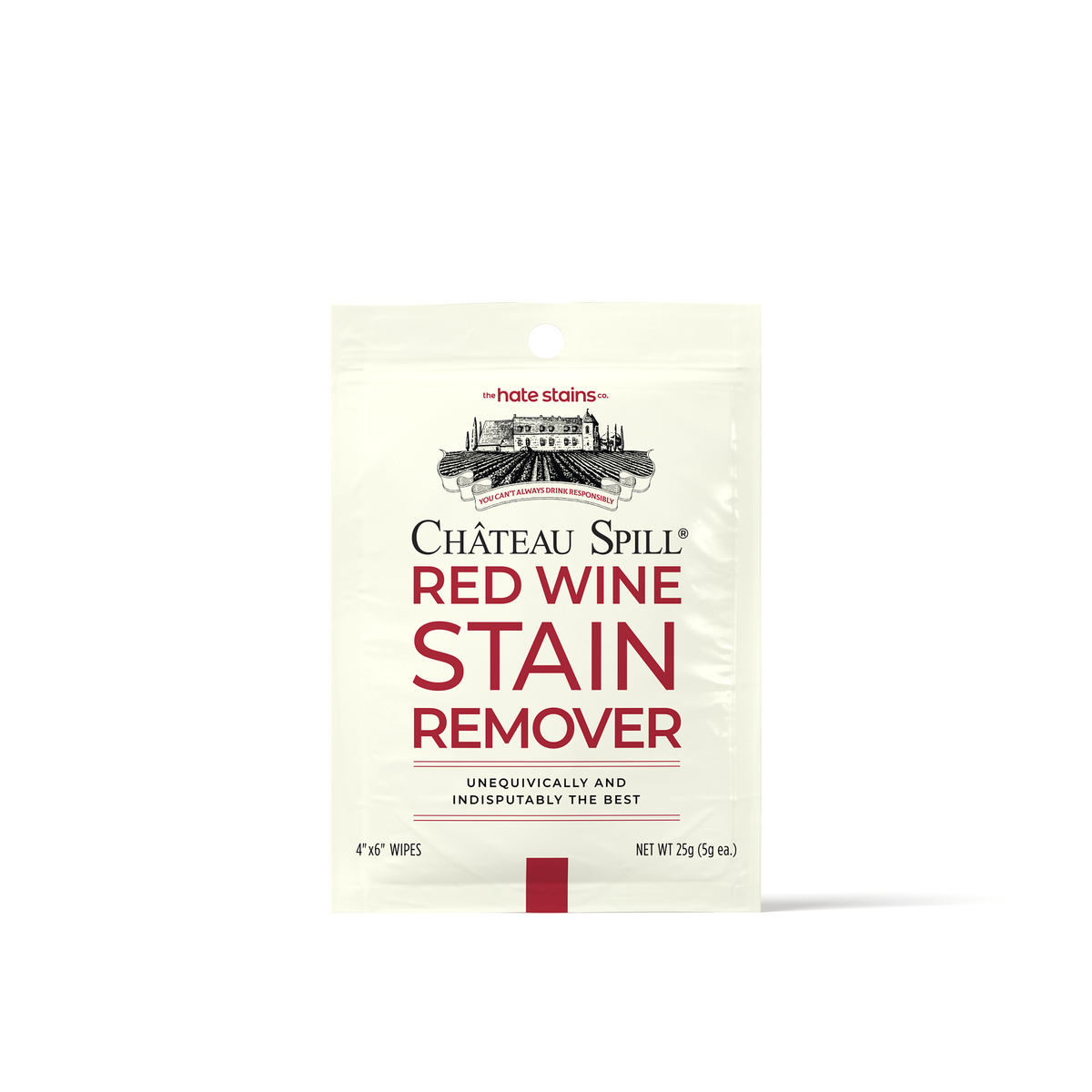 Chateau Spill Red Wine Stain Remover (25 PACK OF WIPES)