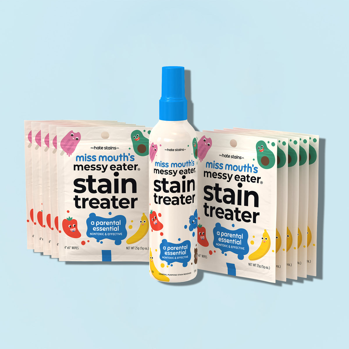 Miss Mouth&#39;s Messy Eater Stain Treater Kit (1 Bottle + 10 Wipes)